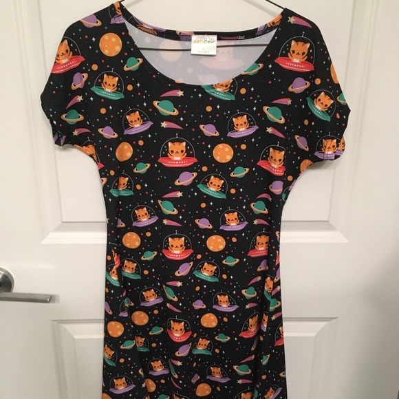 Fun 🪐 Space Kitten 🐈 Patterned Dress - Picture 4 of 9